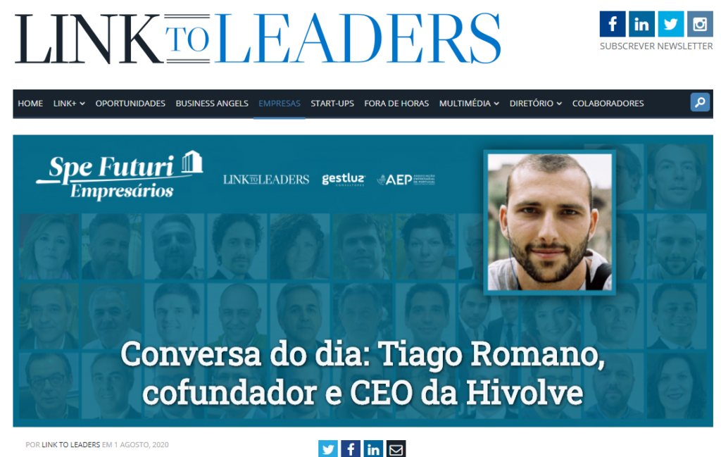 Hivolve em destaque em iniciativa da Link To Leaders, Gestluz e AEP 3 Hivolve em destaque em iniciativa da Link To Leaders, Gestluz e AEP 3
